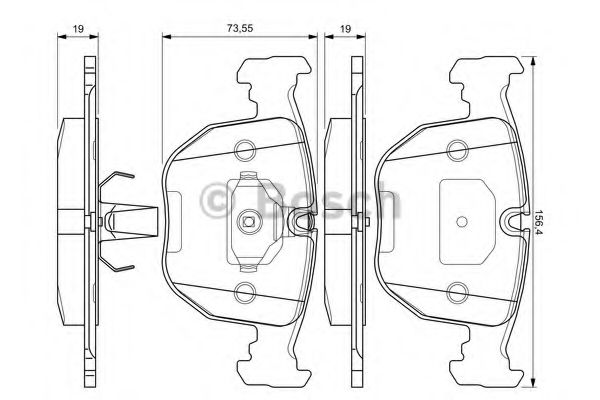 BOSCH - 0 986 424 584 - Комплект тормозных колодок, дисковый тормоз (Тормозная система)