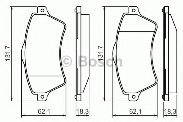 BOSCH - 0 986 424 721 - Комплект тормозных колодок, дисковый тормоз (Тормозная система)