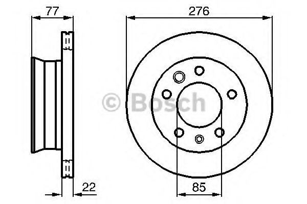 BOSCH - 0 986 479 075 - Тормозной диск (Тормозная система)