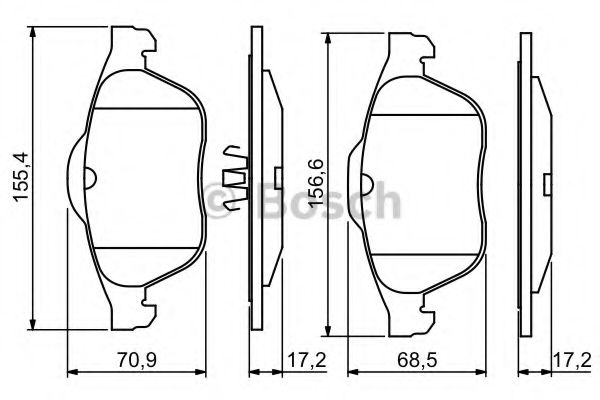 BOSCH - 0 986 494 033 - Комплект тормозных колодок, дисковый тормоз (Тормозная система)