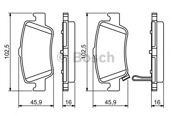 BOSCH - 0 986 494 182 - Комплект тормозных колодок, дисковый тормоз (Тормозная система)