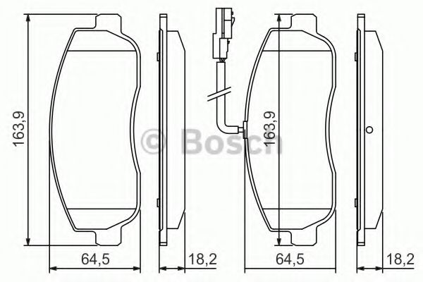 BOSCH - 0 986 494 498 - Комплект тормозных колодок, дисковый тормоз (Тормозная система)