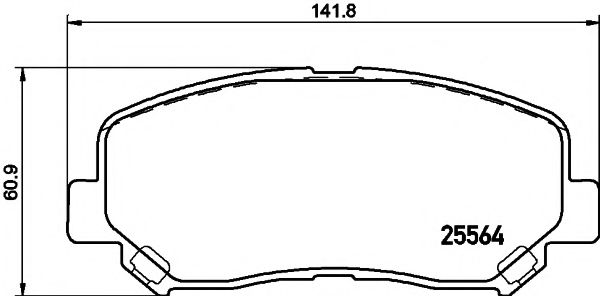 HELLA PAGID - 8DB 355 020-511 - Комплект тормозных колодок, дисковый тормоз (Тормозная система)