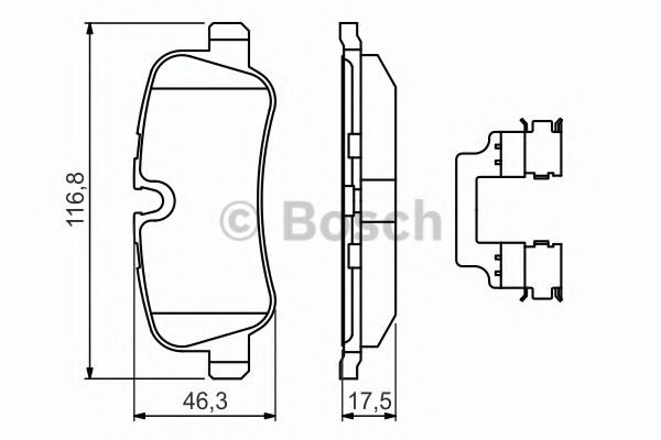 BOSCH - 0 986 494 636 - Комплект тормозных колодок, дисковый тормоз (Тормозная система)