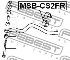 FEBEST - MSB-CS2FR - Втулка, стабилизатор (Подвеска колеса)