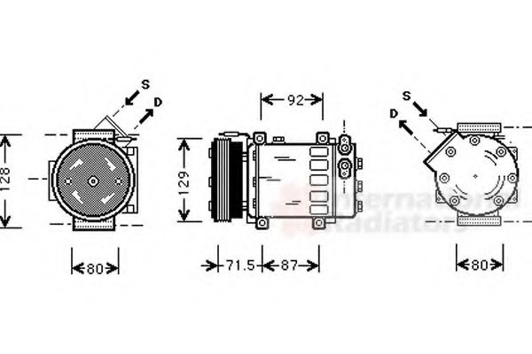 VAN WEZEL - 4300K281 - Компрессор, кондиционер (Кондиционер)