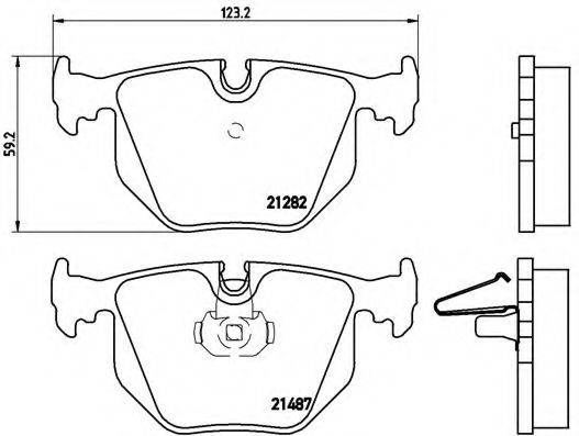 BREMBO - P 06 044 - Комплект тормозных колодок, дисковый тормоз (Тормозная система)