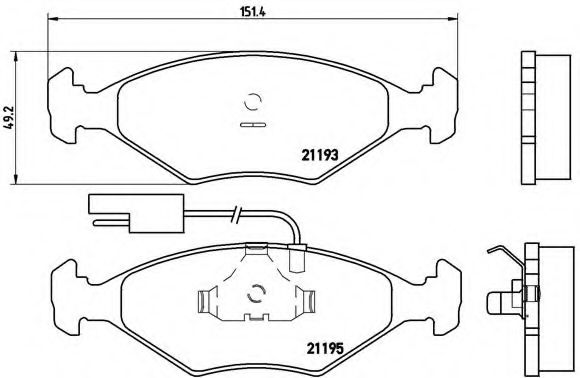 BREMBO - P 23 039 - Комплект тормозных колодок, дисковый тормоз (Тормозная система)