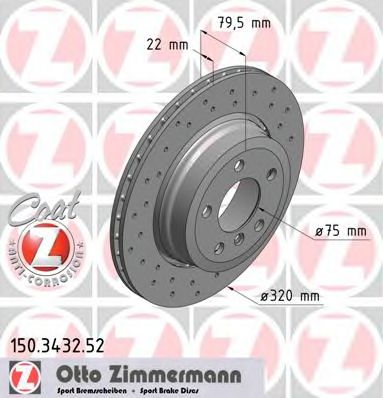 ZIMMERMANN - 150.3432.52 - Тормозной диск (Тормозная система)