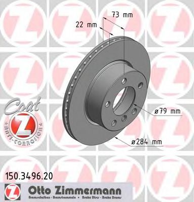 ZIMMERMANN - 150.3496.20 - Тормозной диск (Тормозная система)