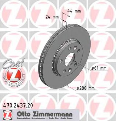 ZIMMERMANN - 470.2437.20 - Тормозной диск (Тормозная система)