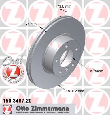 ZIMMERMANN - 150.3467.20 - Тормозной диск (Тормозная система)