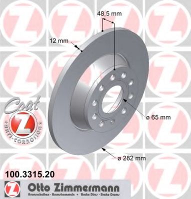 ZIMMERMANN - 100.3315.20 - Тормозной диск (Тормозная система)