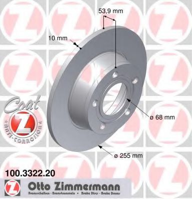 ZIMMERMANN - 100.3322.20 - Тормозной диск (Тормозная система)