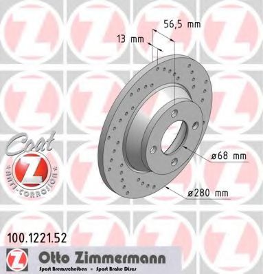 ZIMMERMANN - 100.1221.52 - Тормозной диск (Тормозная система)