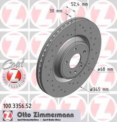 ZIMMERMANN - 100.3356.52 - Тормозной диск (Тормозная система)