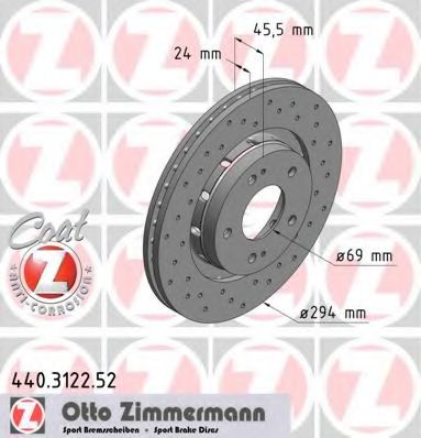 ZIMMERMANN - 440.3122.52 - Тормозной диск (Тормозная система)