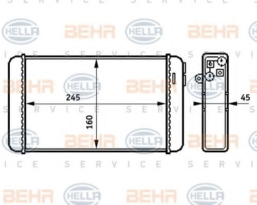 BEHR HELLA SERVICE - 8FH 351 313-281 - Теплообменник, отопление салона (Отопление / вентиляция)