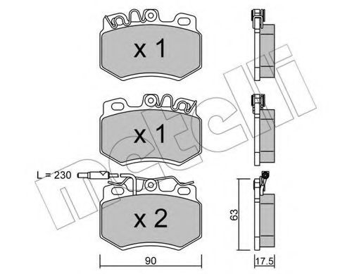 METELLI - 22-0049-1 - Комплект тормозных колодок, дисковый тормоз (Тормозная система)