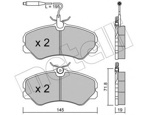 METELLI - 22-0058-1 - Комплект тормозных колодок, дисковый тормоз (Тормозная система)