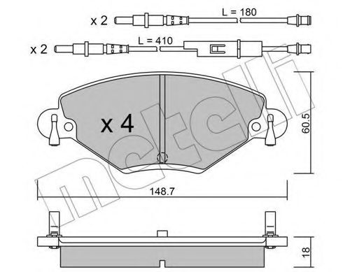 METELLI - 22-0331-0 - Комплект тормозных колодок, дисковый тормоз (Тормозная система)