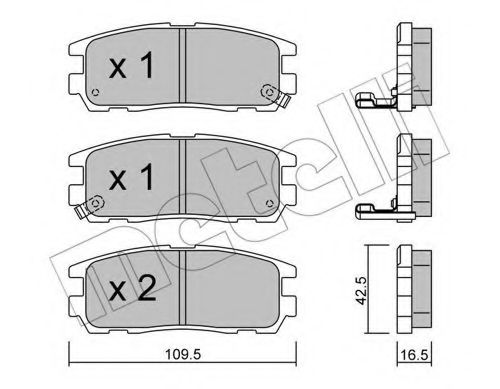 METELLI - 22-0358-0 - Комплект тормозных колодок, дисковый тормоз (Тормозная система)