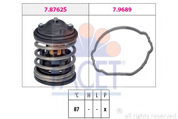 FACET - 7.8762 - Термостат, охлаждающая жидкость (Охлаждение)