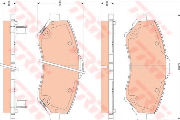 TRW - GDB4144 - Комплект тормозных колодок, дисковый тормоз (Тормозная система)