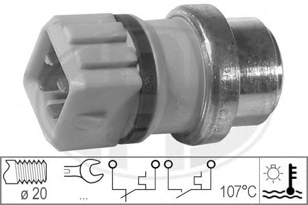 ERA - 330288 - Датчик, температура охлаждающей жидкости (Система накаливания)