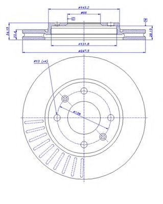 CAR - 142.530 - Тормозной диск (Тормозная система)