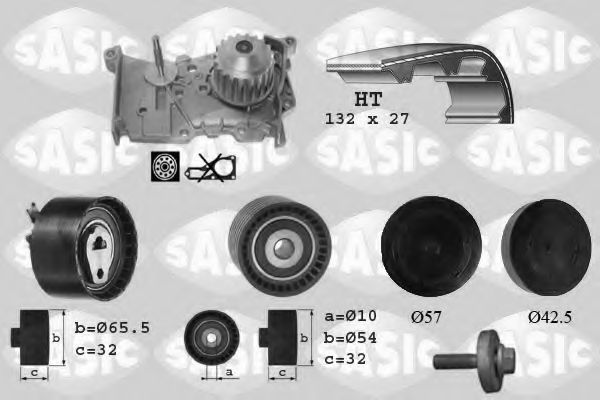 SASIC - 3904011 - Водяной насос + комплект зубчатого ремня (Охлаждение)