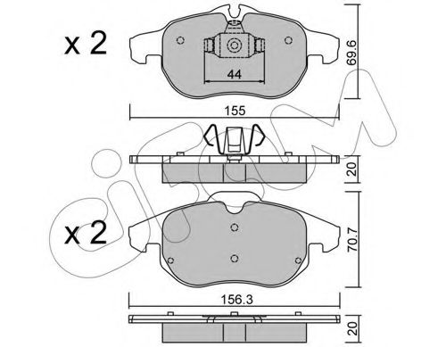 CIFAM - 822-540-0 - Комплект тормозных колодок, дисковый тормоз (Тормозная система)