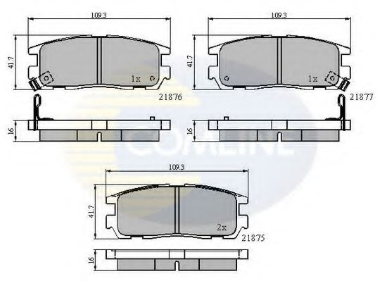 COMLINE - CBP3461 - Комплект тормозных колодок, дисковый тормоз (Тормозная система)