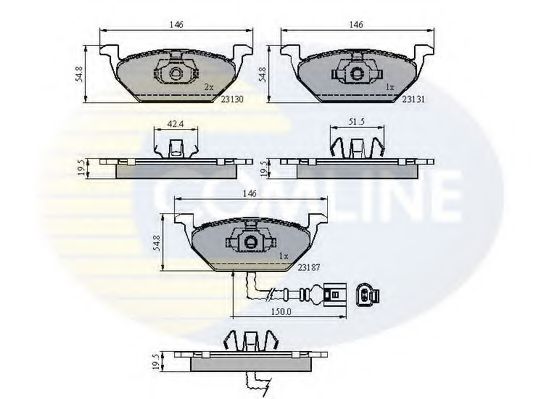 COMLINE - CBP1851 - Комплект тормозных колодок, дисковый тормоз (Тормозная система)