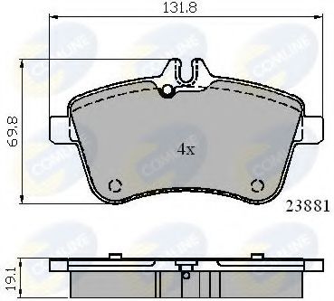 COMLINE - CBP01723 - Комплект тормозных колодок, дисковый тормоз (Тормозная система)