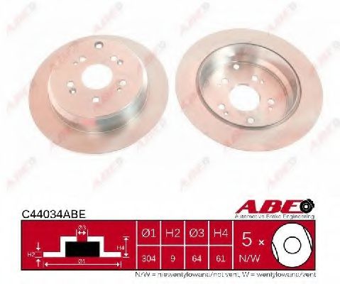 ABE - C44034ABE - Тормозной диск (Тормозная система)