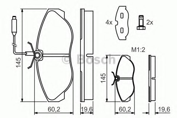 BOSCH - 0 986 424 030 - Комплект тормозных колодок, дисковый тормоз (Тормозная система)