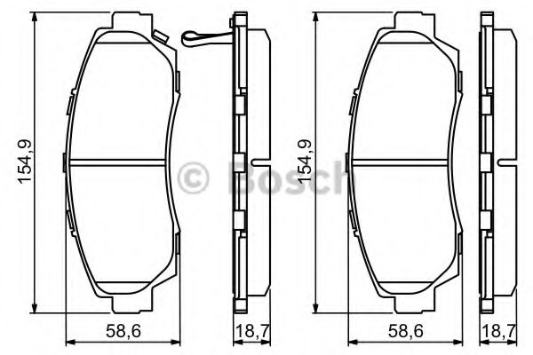 BOSCH - 0 986 494 308 - Комплект тормозных колодок, дисковый тормоз (Тормозная система)