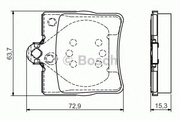 BOSCH - 0 986 495 080 - Комплект тормозных колодок, дисковый тормоз (Тормозная система)