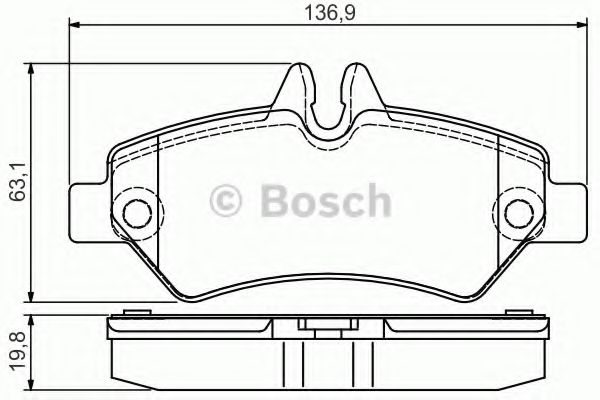 BOSCH - 0 986 495 100 - Комплект тормозных колодок, дисковый тормоз (Тормозная система)