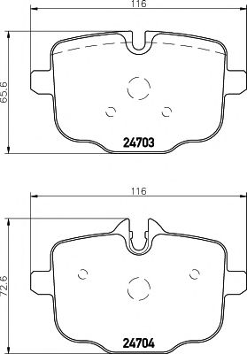 HELLA PAGID - 8DB 355 014-361 - Комплект тормозных колодок, дисковый тормоз (Тормозная система)