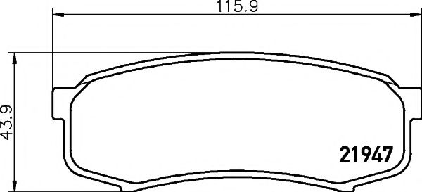 HELLA PAGID - 8DB 355 016-831 - Комплект тормозных колодок, дисковый тормоз (Тормозная система)