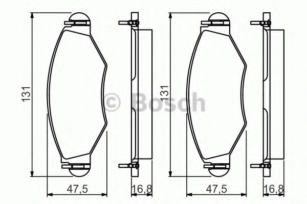 BOSCH - 0 986 495 244 - Комплект тормозных колодок, дисковый тормоз (Тормозная система)