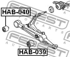 FEBEST - HAB-040 - Подвеска, рычаг независимой подвески колеса (Подвеска колеса)