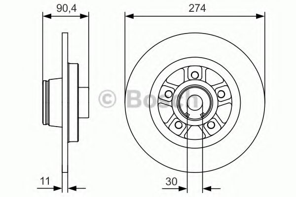 BOSCH - 0 986 479 015 - Тормозной диск (Тормозная система)