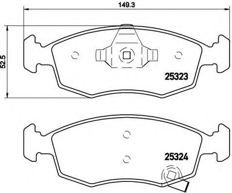 BREMBO - P 11 031 - Комплект тормозных колодок, дисковый тормоз (Тормозная система)