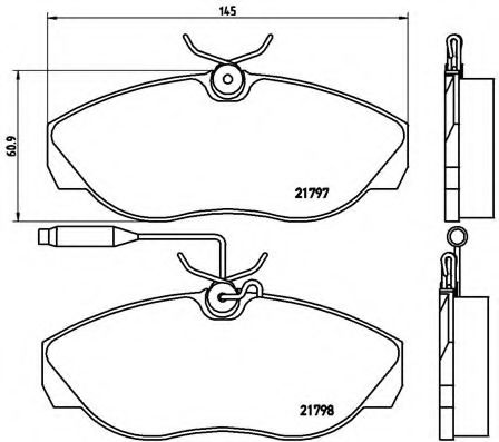 BREMBO - P 23 068 - Комплект тормозных колодок, дисковый тормоз (Тормозная система)