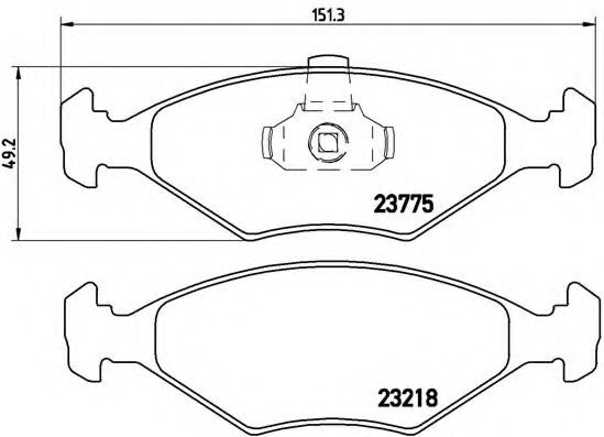 BREMBO - P 23 123 - Комплект тормозных колодок, дисковый тормоз (Тормозная система)