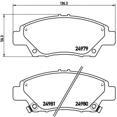 BREMBO - P 28 050 - Комплект тормозных колодок, дисковый тормоз (Тормозная система)