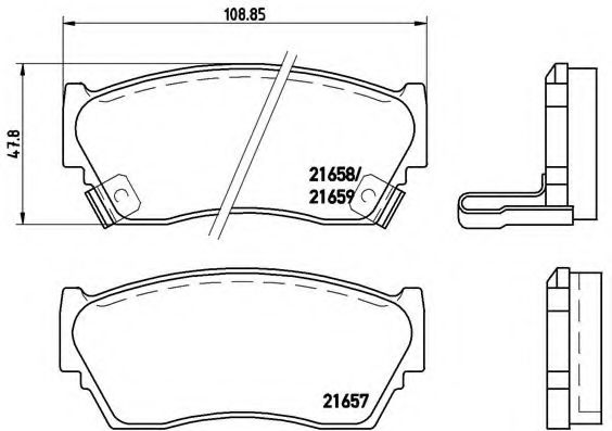 BREMBO - P 56 027 - Комплект тормозных колодок, дисковый тормоз (Тормозная система)